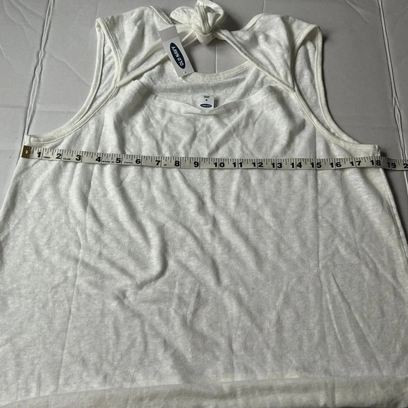 Old Navy Tank Top, Linen Blend open back tie Medium - Picture 5 of 6